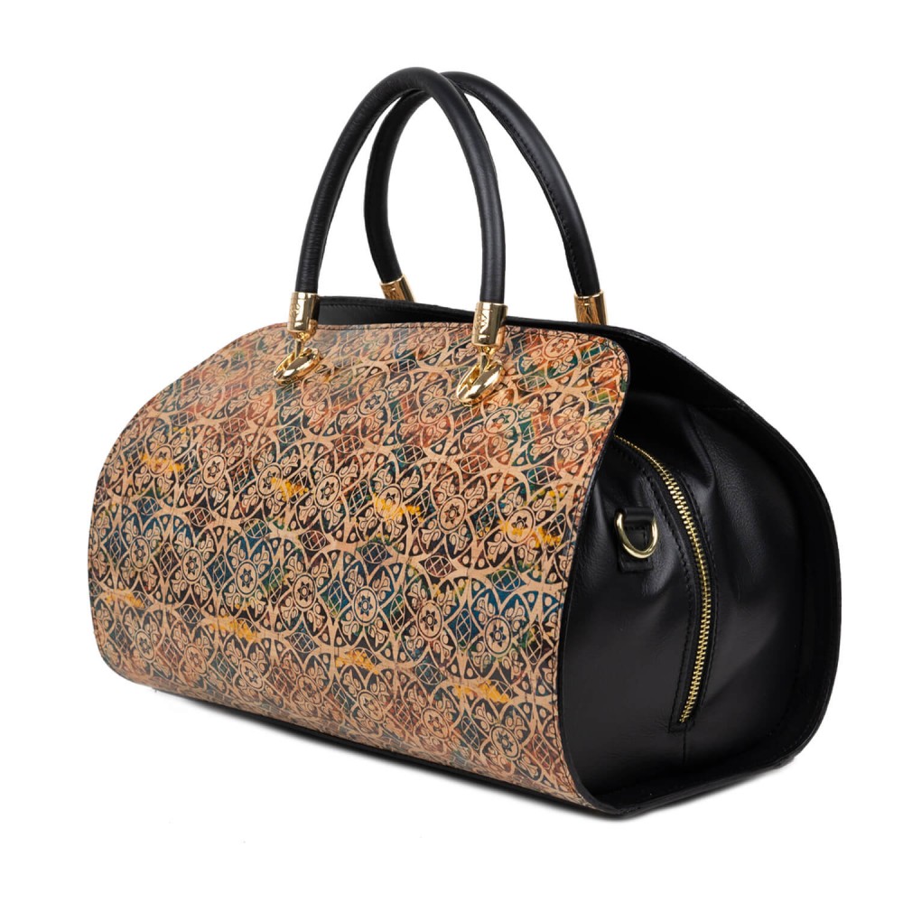 Geanta piele cu imprimeu paisley /negru GF2648