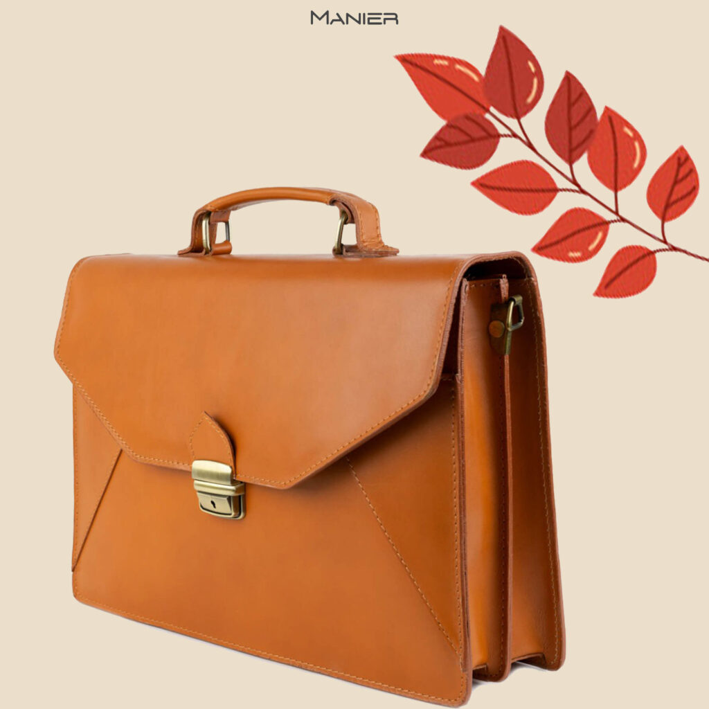 Geanta piele maro camel GB130